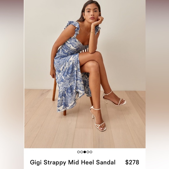 Reformation Gigi Strappy Mid Heel Sandal size 9 - Picture 2 of 12